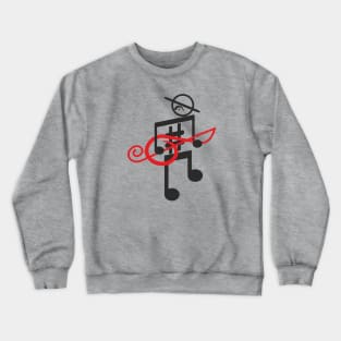 Noteman sheet music man (red treble key) Crewneck Sweatshirt